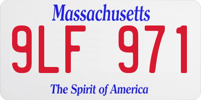 MA license plate 9LF971