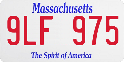 MA license plate 9LF975