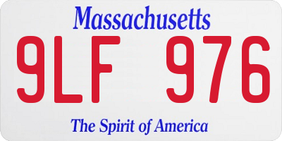 MA license plate 9LF976