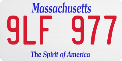 MA license plate 9LF977