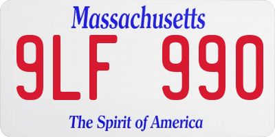 MA license plate 9LF990