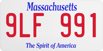 MA license plate 9LF991