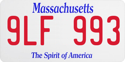 MA license plate 9LF993