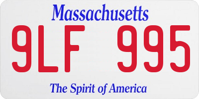 MA license plate 9LF995
