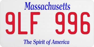MA license plate 9LF996
