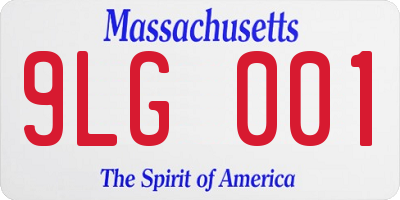 MA license plate 9LG001