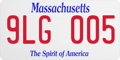 MA license plate 9LG005