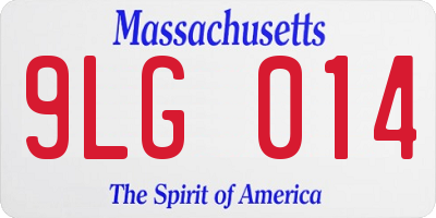 MA license plate 9LG014