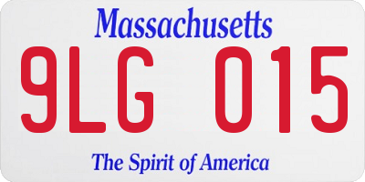 MA license plate 9LG015