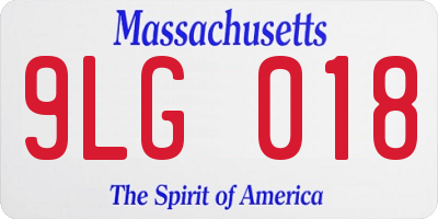 MA license plate 9LG018