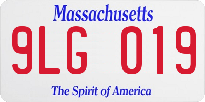 MA license plate 9LG019