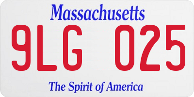 MA license plate 9LG025
