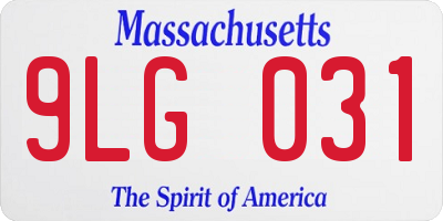 MA license plate 9LG031