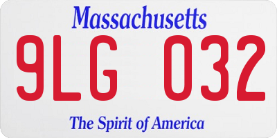 MA license plate 9LG032