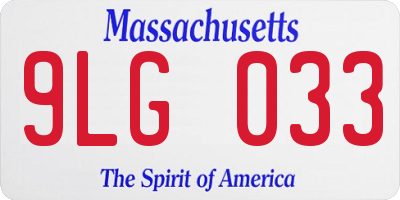 MA license plate 9LG033