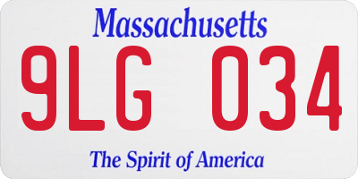 MA license plate 9LG034