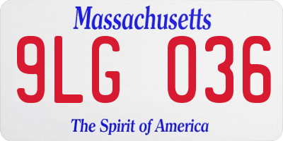 MA license plate 9LG036