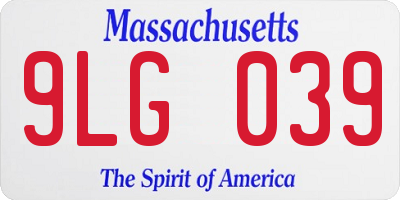 MA license plate 9LG039