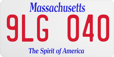 MA license plate 9LG040
