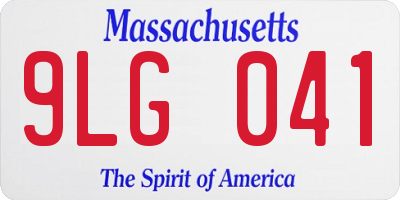MA license plate 9LG041