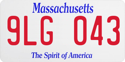 MA license plate 9LG043