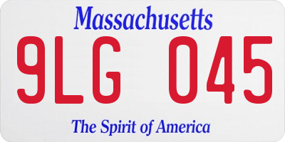 MA license plate 9LG045