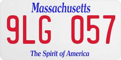 MA license plate 9LG057
