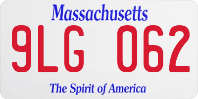 MA license plate 9LG062