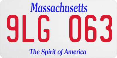 MA license plate 9LG063