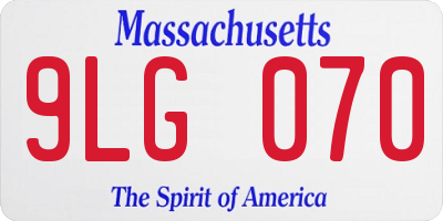 MA license plate 9LG070