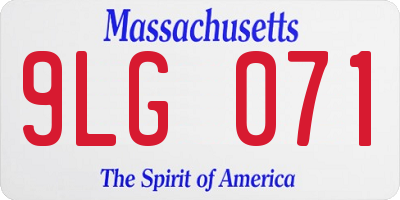 MA license plate 9LG071