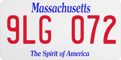 MA license plate 9LG072