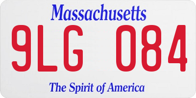 MA license plate 9LG084