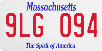 MA license plate 9LG094