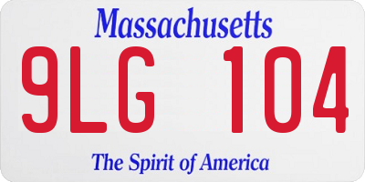 MA license plate 9LG104