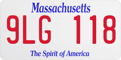 MA license plate 9LG118
