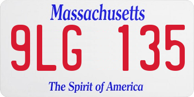 MA license plate 9LG135