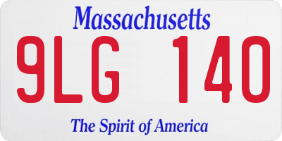 MA license plate 9LG140