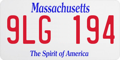 MA license plate 9LG194