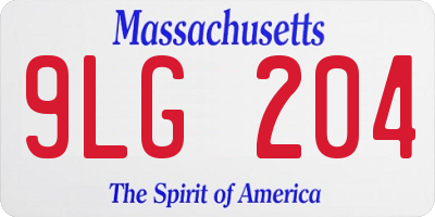 MA license plate 9LG204