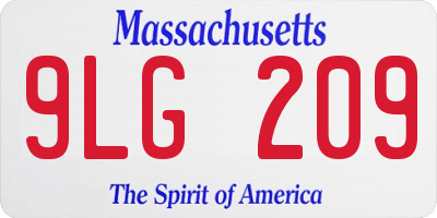MA license plate 9LG209