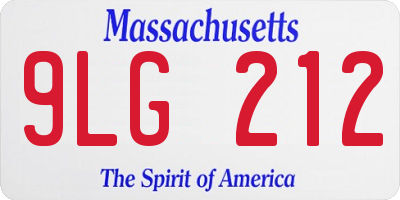 MA license plate 9LG212
