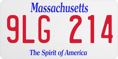 MA license plate 9LG214