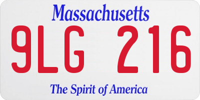 MA license plate 9LG216