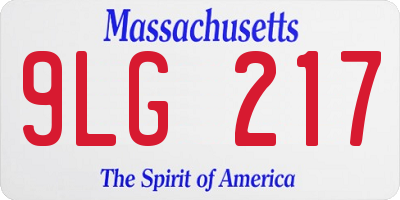 MA license plate 9LG217