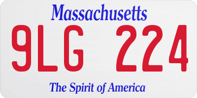 MA license plate 9LG224