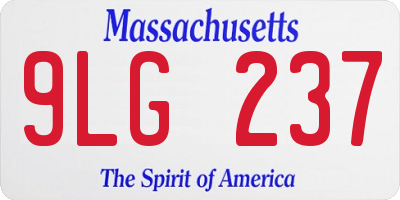 MA license plate 9LG237