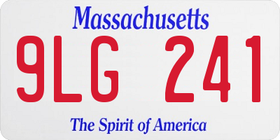 MA license plate 9LG241