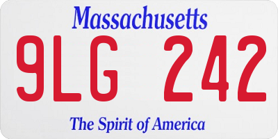 MA license plate 9LG242