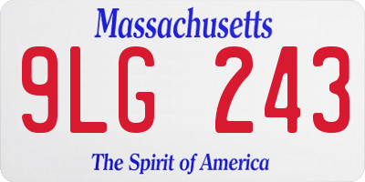 MA license plate 9LG243